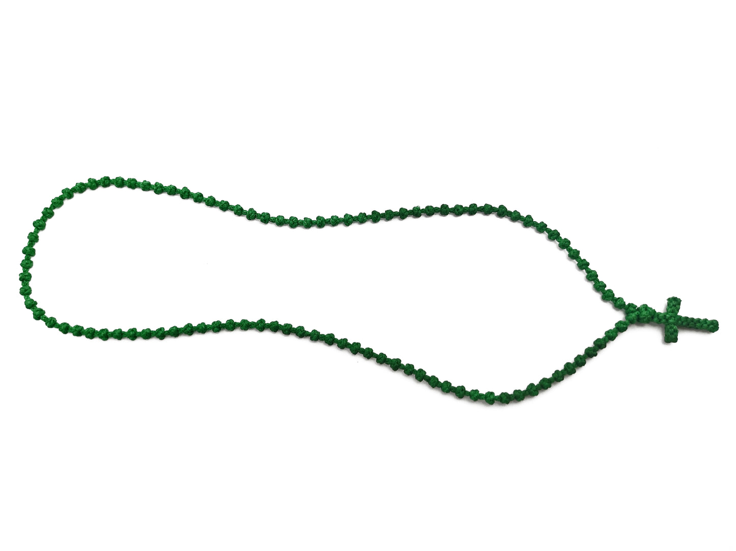 Αγιορείτικο Κομποσχοίνι Λαιμού 100αρι με Σταυρουδάκι Πράσινο [Λ32]