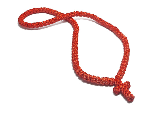 Αγιορείτικο 100αρι Κομποσχοίνι Προσευχής σε Πορτοκαλί Χρώμα Σκέτο [Δ22]