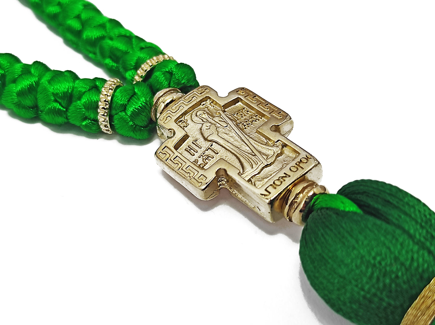 Αγιορείτικο 100αρι Κομποσχοίνι Προσευχής σε Πράσινο Χρώμα με την Παναγία [Δ06]