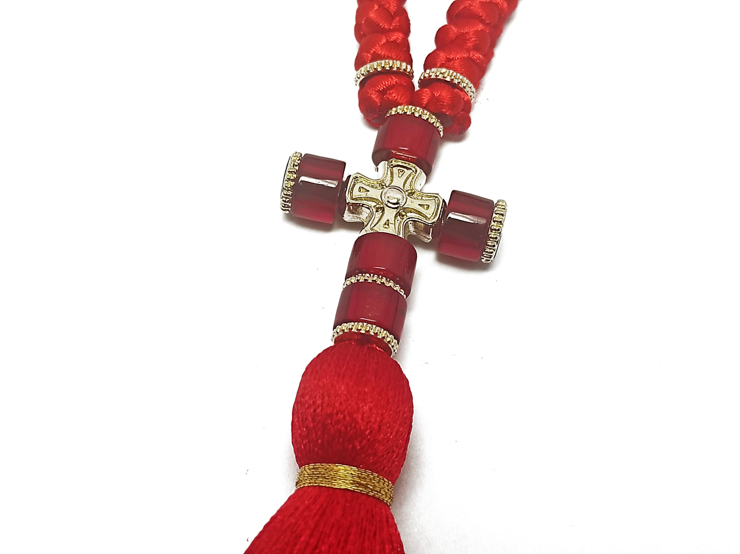 Αγιορείτικο 50αρι Κομποσχοίνι Προσευχής σε Κόκκινο Χρώμα [Δ55]