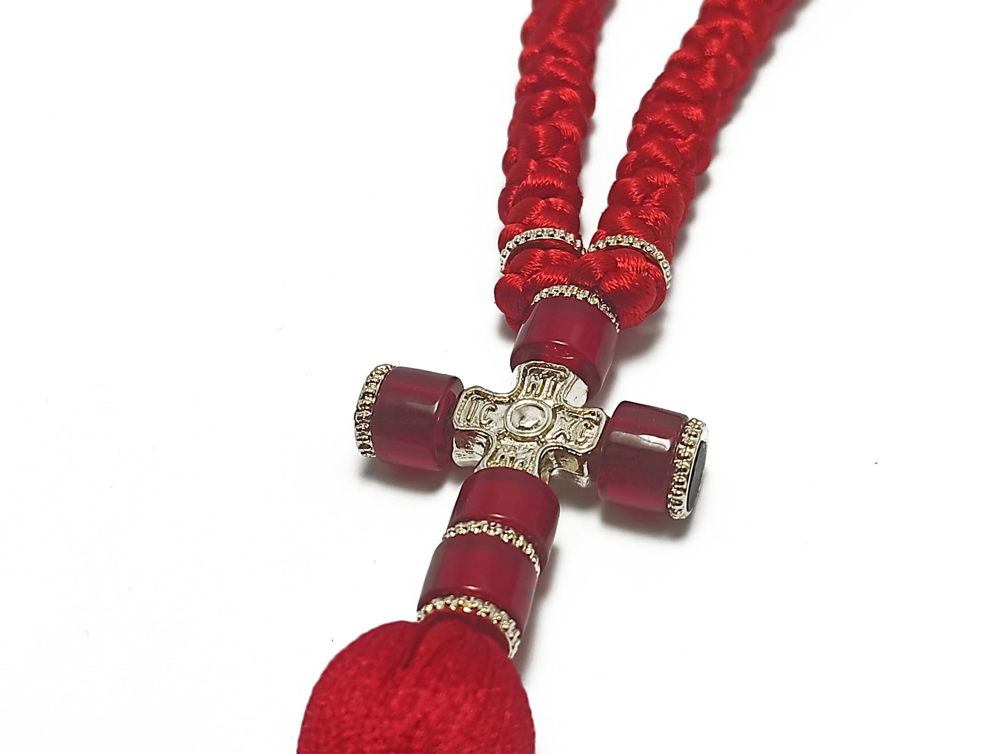 Αγιορείτικο 100αρι Κομποσχοίνι Προσευχής σε Κόκκινο Χρώμα  [Δ08]