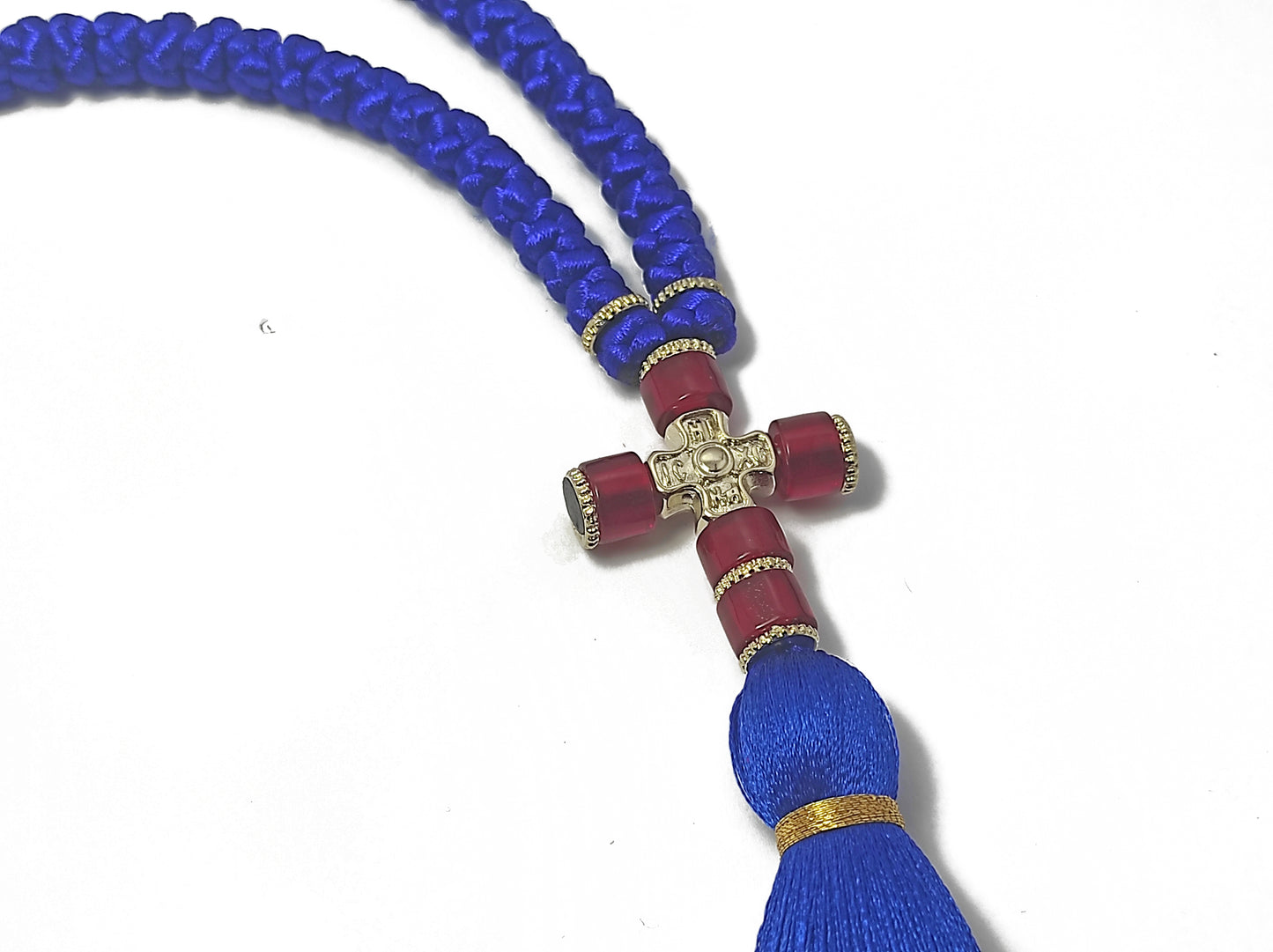 Αγιορείτικο 100αρι Κομποσχοίνι Προσευχής σε Μπλε Χρώμα  [Δ13]